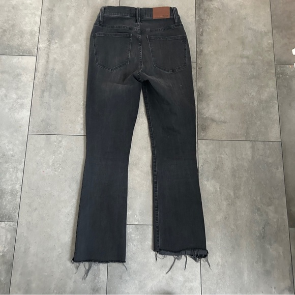 Madewell Cali Demi Boot faded black raw hem jeans size 25 - Picture 3 of 8